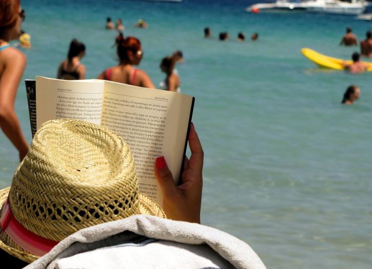 A library on the beach