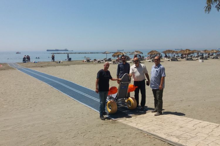 Limassol now has a second special ramp to enable people with disabilities to enter the sea.