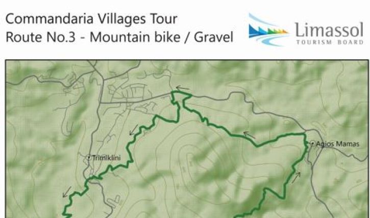 Route : Lania - Agios Mamas - Trimiklini - Lania. Suitable for Gravel Bike or MTB