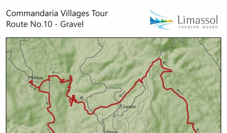 Route:The Western Tour of Commandaria (Gravel Ride) Doros - Monagri - Limnatis - Lania - Silikou - Agιos Georgios - Doros
