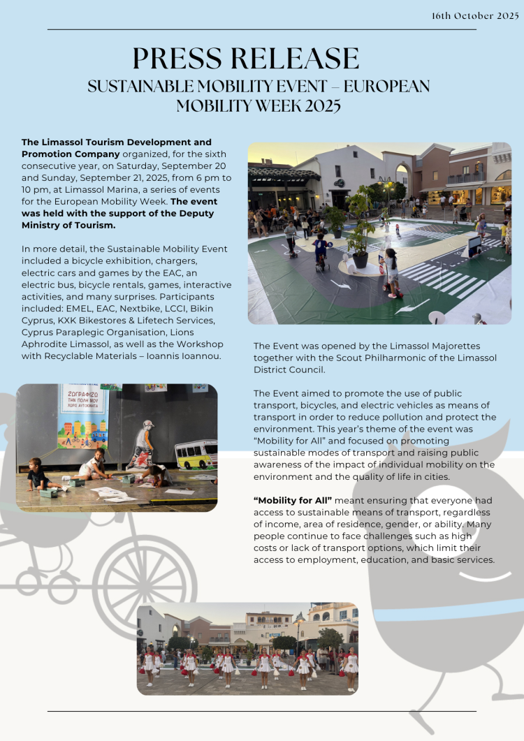 PRESS RELEASE SUSTAINABLE MOBILITY EVENT 2025